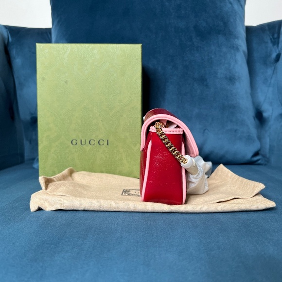 Gucci Supermini GG Marmont red & pink - Picture 3 of 6